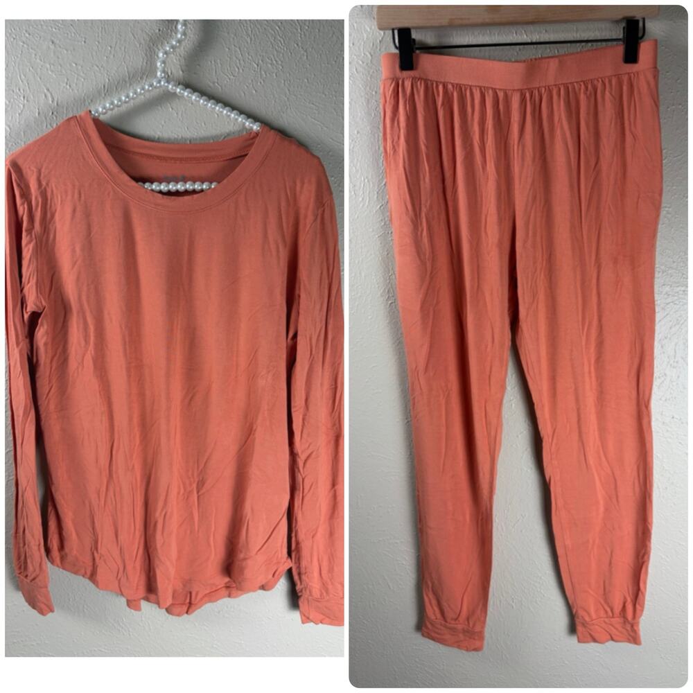 Kyte Baby Women’s Bamboo Pajama Set Size Small Orange Matching Top Pants Lounge